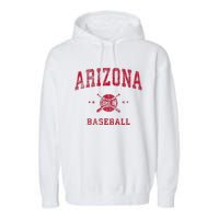 Arizona Vintage Baseball Throwback Garment-Dyed Fleece Hoodie