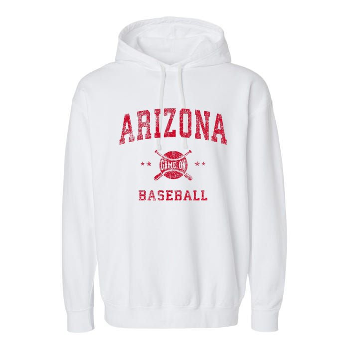 Arizona Vintage Baseball Throwback Garment-Dyed Fleece Hoodie