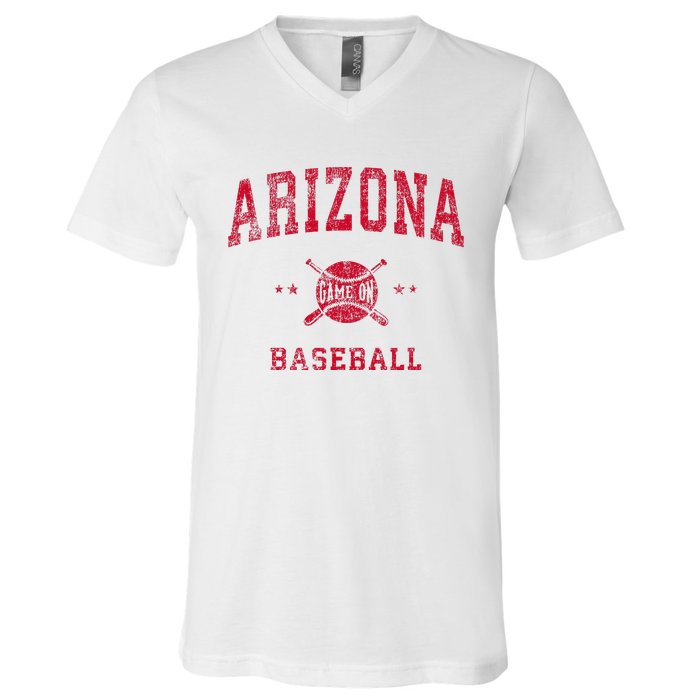 Arizona Vintage Baseball Throwback V-Neck T-Shirt