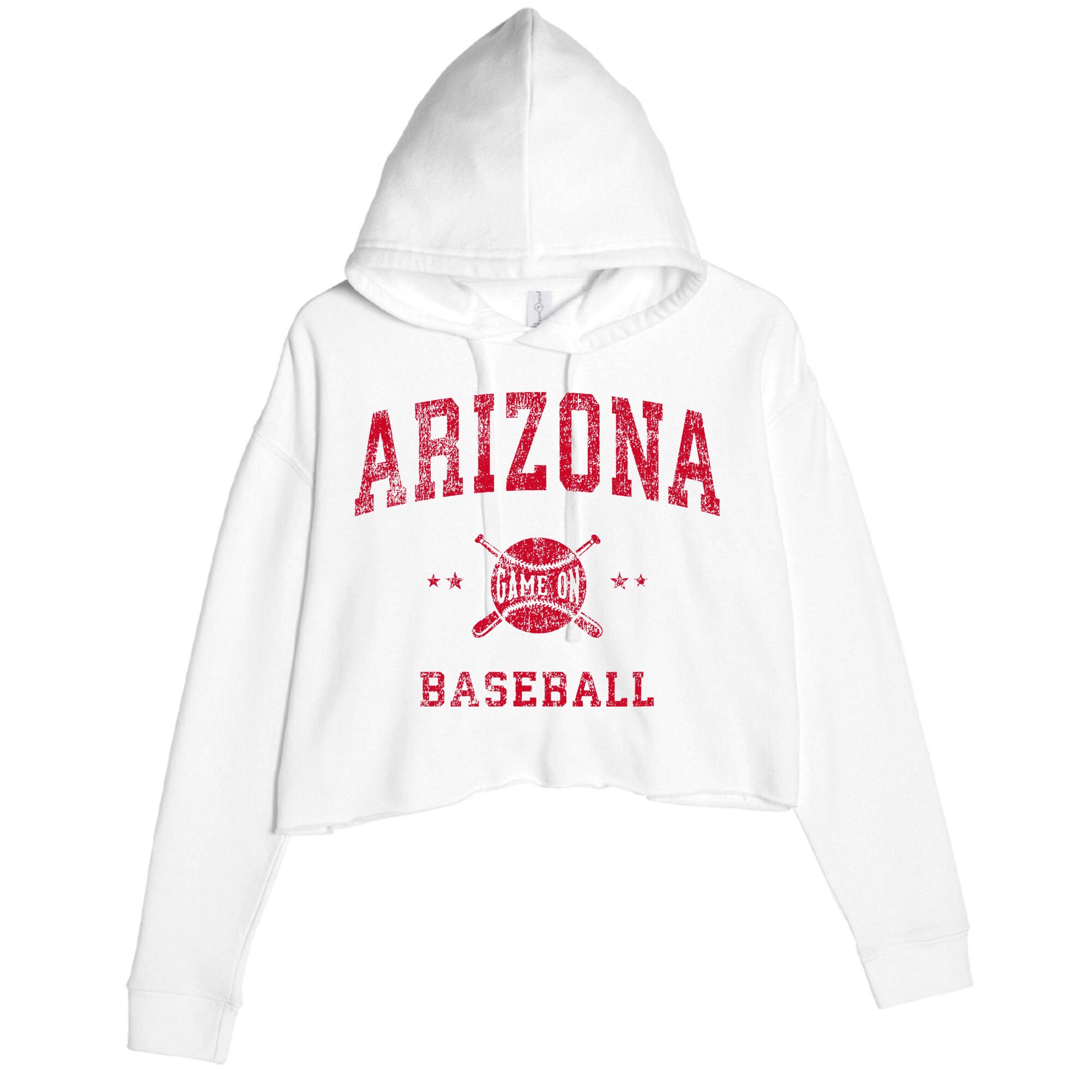 Arizona Vintage Baseball Throwback Crop Fleece Hoodie