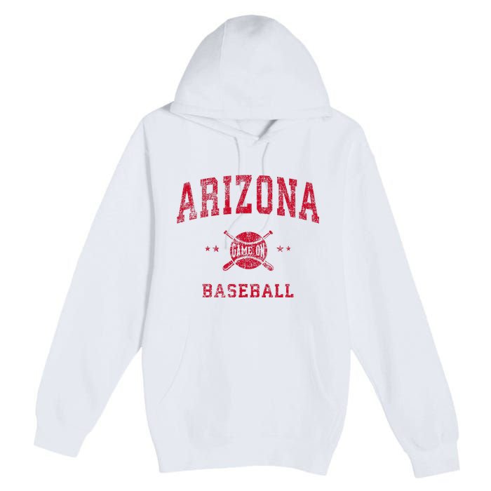 Arizona Vintage Baseball Throwback Premium Pullover Hoodie