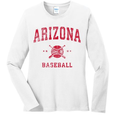 Arizona Vintage Baseball Throwback Ladies Long Sleeve Shirt
