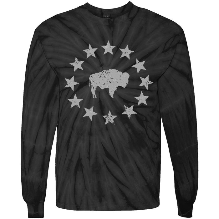 American Vintage Buffalo Silhouette Love Bison Tie-Dye Long Sleeve Shirt