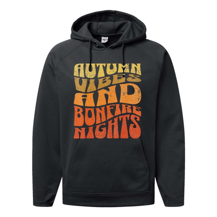 Autumn Vibes & Bonfire Nights Cozy Fall  Performance Fleece Hoodie