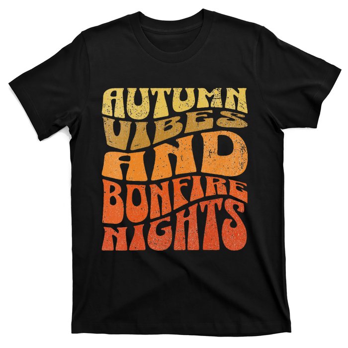 Autumn Vibes & Bonfire Nights Cozy Fall  T-Shirt