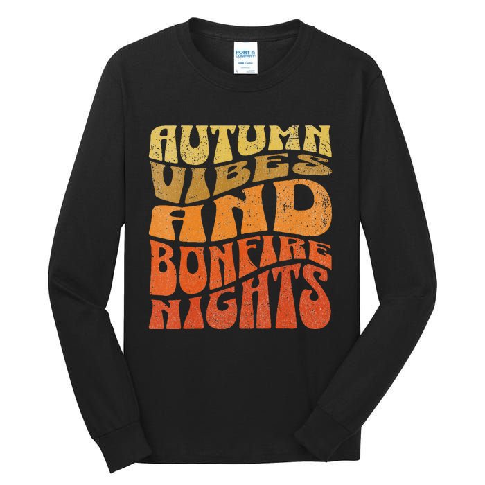 Autumn Vibes & Bonfire Nights Cozy Fall  Tall Long Sleeve T-Shirt