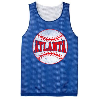 Atlanta Vintage Baseball Distressed Baseball Lover Gift Mesh Reversible Basketball Jersey Tank