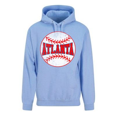 Atlanta Vintage Baseball Distressed Baseball Lover Gift Unisex Surf Hoodie