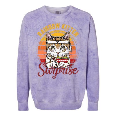 Animals Vintage Cats Rainbow Cat Kitten Surprise & Ra Colorblast Crewneck Sweatshirt