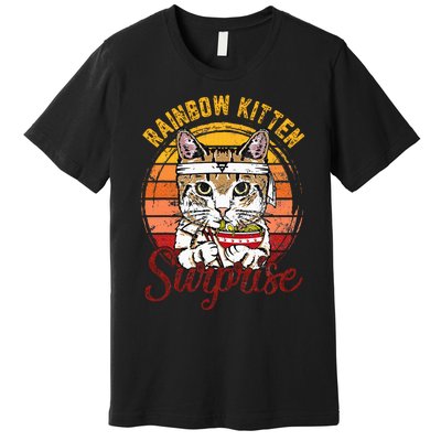 Animals Vintage Cats Rainbow Cat Kitten Surprise & Ra Premium T-Shirt