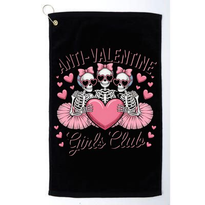 Anti Valentine Club Skeleton Funny Valentines Day Funny Gift Golf Towel