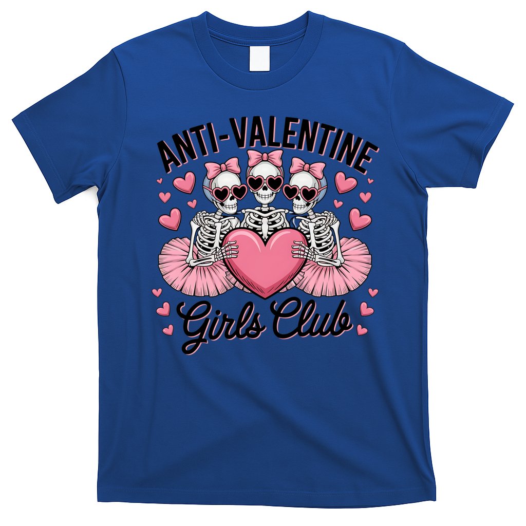 Anti Valentine Club Skeleton Funny Valentines Day Funny Gift T-Shirt