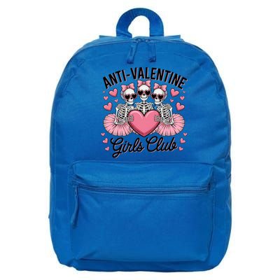 Anti Valentine Club Skeleton Funny Valentines Day Funny Gift 16 in Basic Backpack