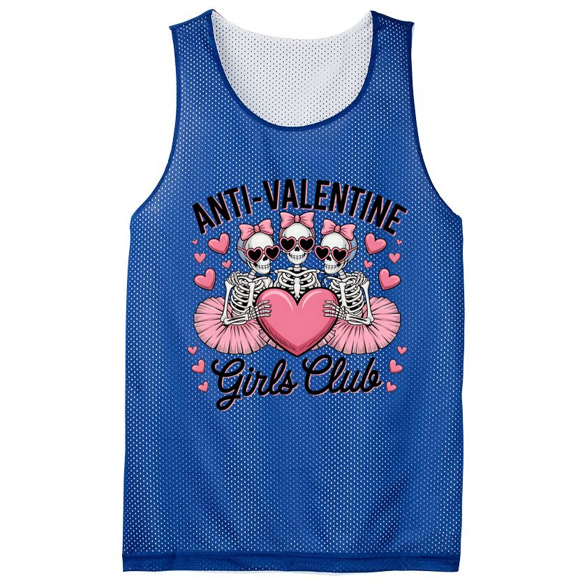 Anti Valentine Club Skeleton Funny Valentines Day Funny Gift Mesh Reversible Basketball Jersey Tank