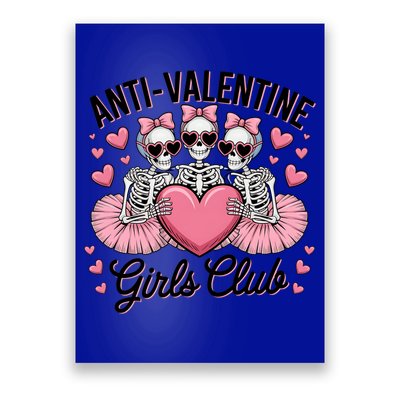 Anti Valentine Club Skeleton Funny Valentines Day Funny Gift Poster