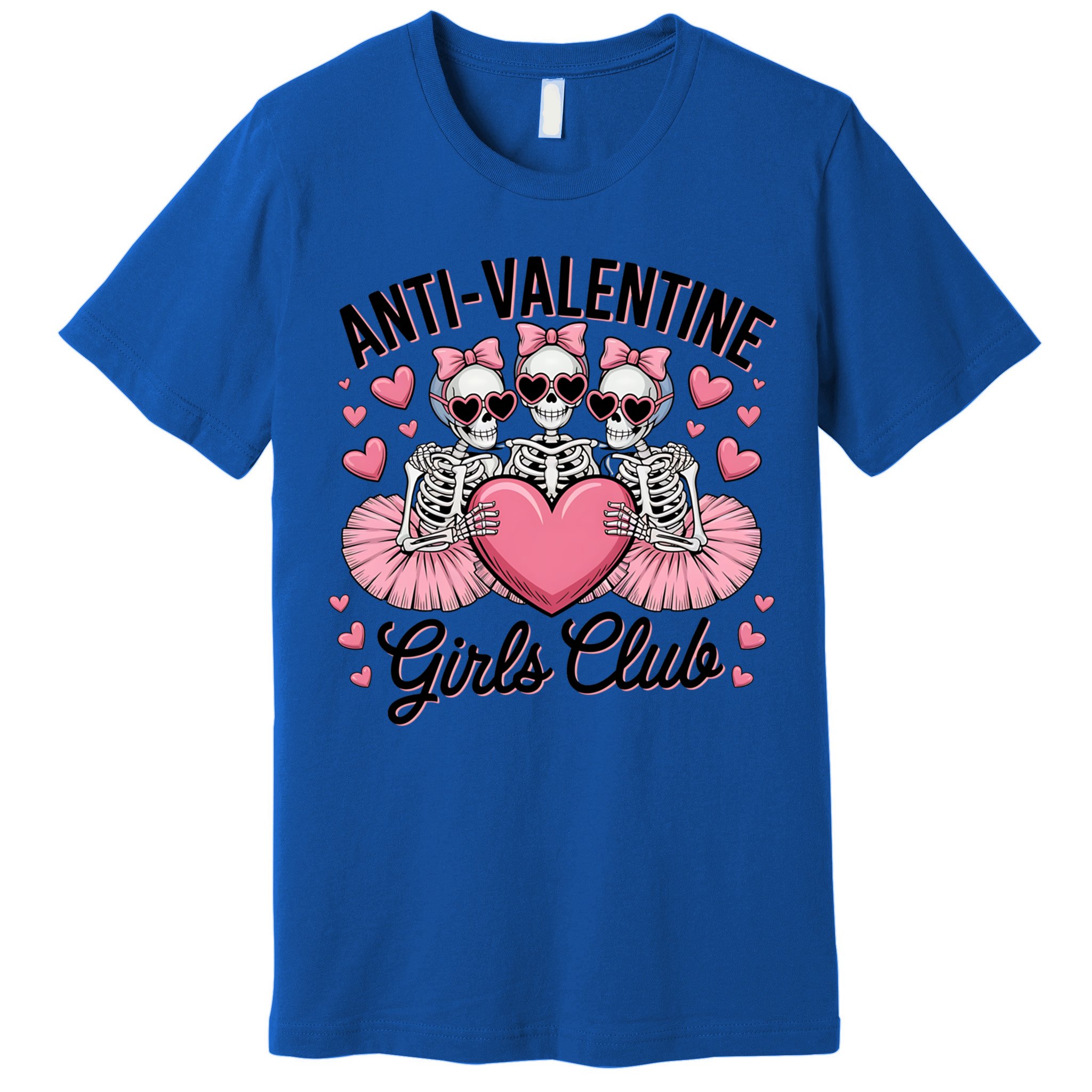 Anti Valentine Club Skeleton Funny Valentines Day Funny Gift Premium T-Shirt