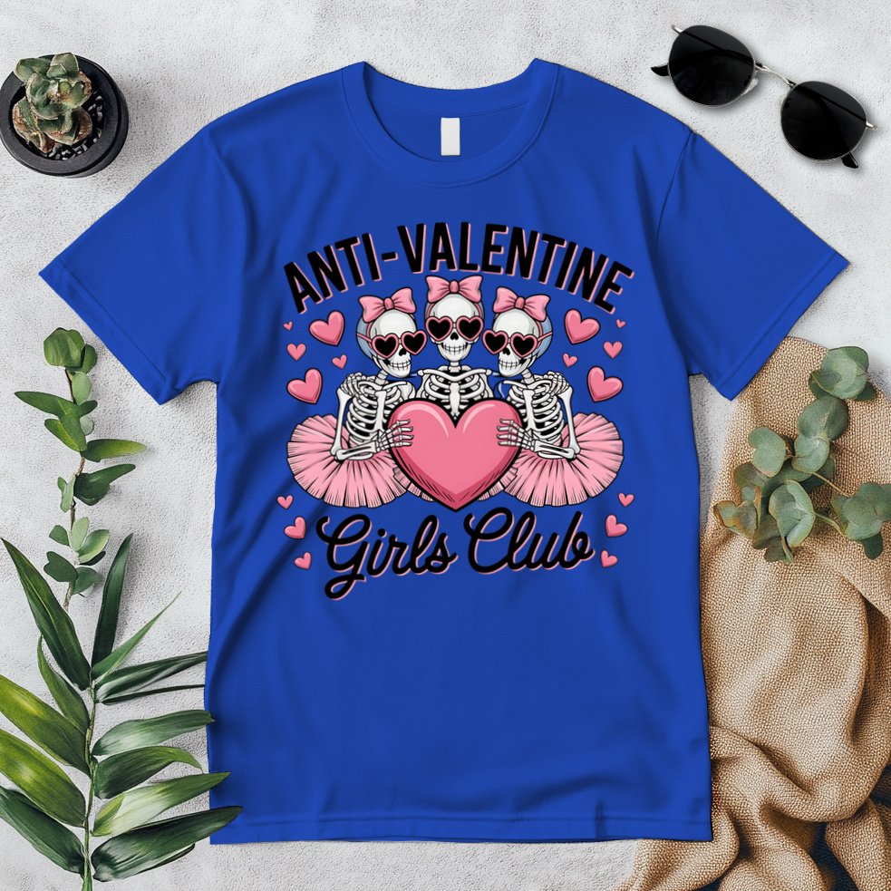 Anti Valentine Club Skeleton Funny Valentines Day Funny Gift Premium T-Shirt