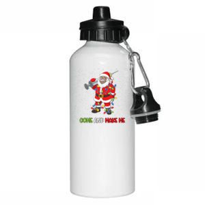 Anti Vaccine Come And Make Me Santa In Mask Tree Lights Gift Aluminum Water Bottle