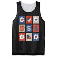 America Vibes Cute Smile Face USA American Flag 4th Of July Mesh Reversible Basketball Jersey Tank