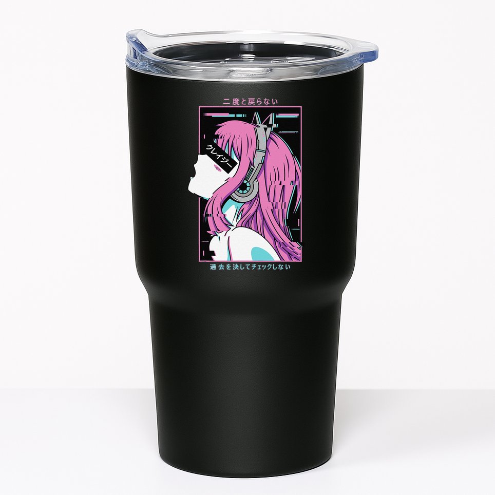 Aesthetic Vaporwave Crazy Waifu Anime Girl Tumbler