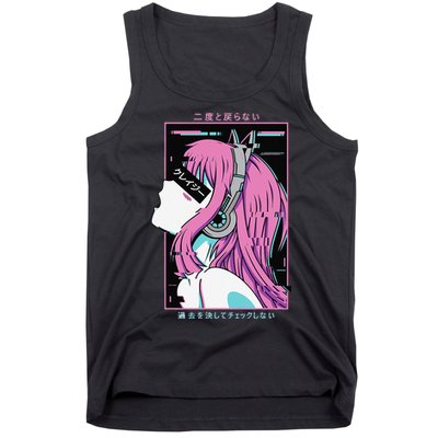 Aesthetic Vaporwave Crazy Waifu Anime Girl Tank Top
