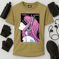 Aesthetic Vaporwave Crazy Waifu Anime Girl Cooling Performance Crew T-Shirt