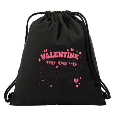 Anti Valentine Club Funny Skeleton Drawstring Bag