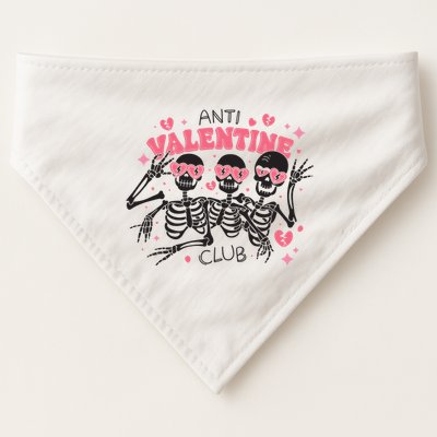 Anti Valentine Club Funny Skeleton USA-Made Doggie Bandana