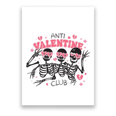 Anti Valentine Club Funny Skeleton Poster