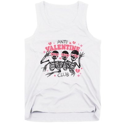 Anti Valentine Club Funny Skeleton Tank Top