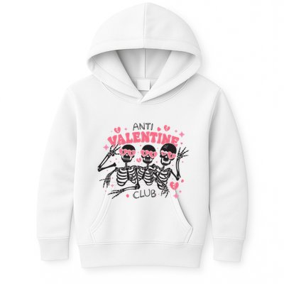 Anti Valentine Club Funny Skeleton Kids Hoodie