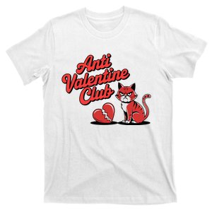 Anti Valentine Club Funny Lonely Loner Cat T-Shirt