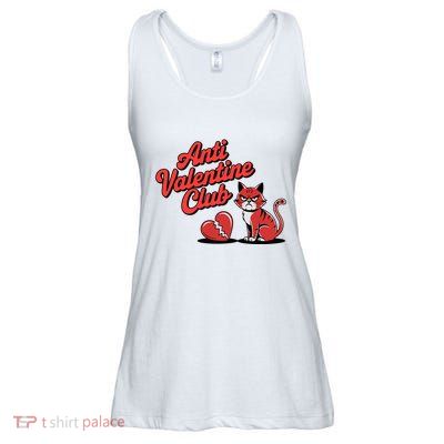 Anti Valentine Club Funny Lonely Loner Cat Ladies Essential Flowy Tank