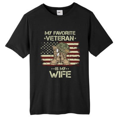 Army Veterans Day My Favorite Veteran Is My Wife Tall Fusion ChromaSoft Performance T-Shirt