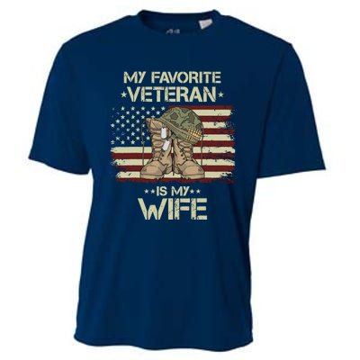 Army Veterans Day My Favorite Veteran Is My Wife Cooling Performance Crew T-Shirt