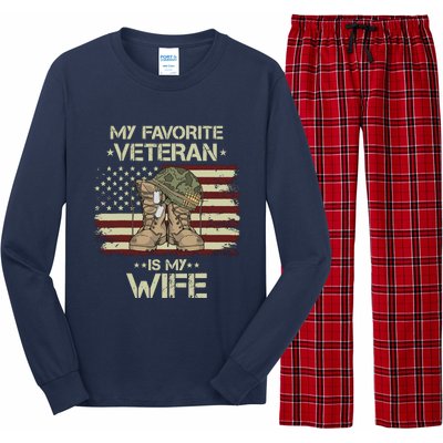 Army Veterans Day My Favorite Veteran Is My Wife Long Sleeve Pajama Set