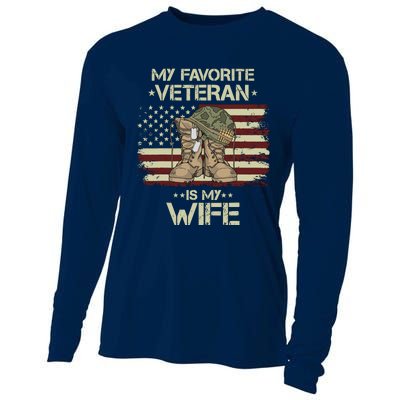 Army Veterans Day My Favorite Veteran Is My Wife Cooling Performance Long Sleeve Crew