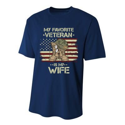 Army Veterans Day My Favorite Veteran Is My Wife Performance Sprint T-Shirt