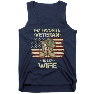 Army Veterans Day My Favorite Veteran Is My Wife Tank Top