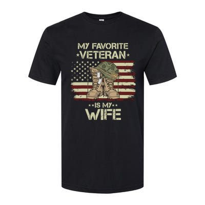 Army Veterans Day My Favorite Veteran Is My Wife Softstyle CVC T-Shirt