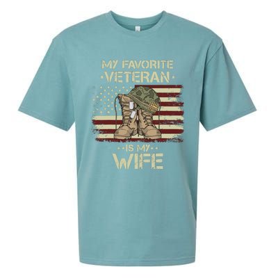 Army Veterans Day My Favorite Veteran Is My Wife Sueded Cloud Jersey T-Shirt