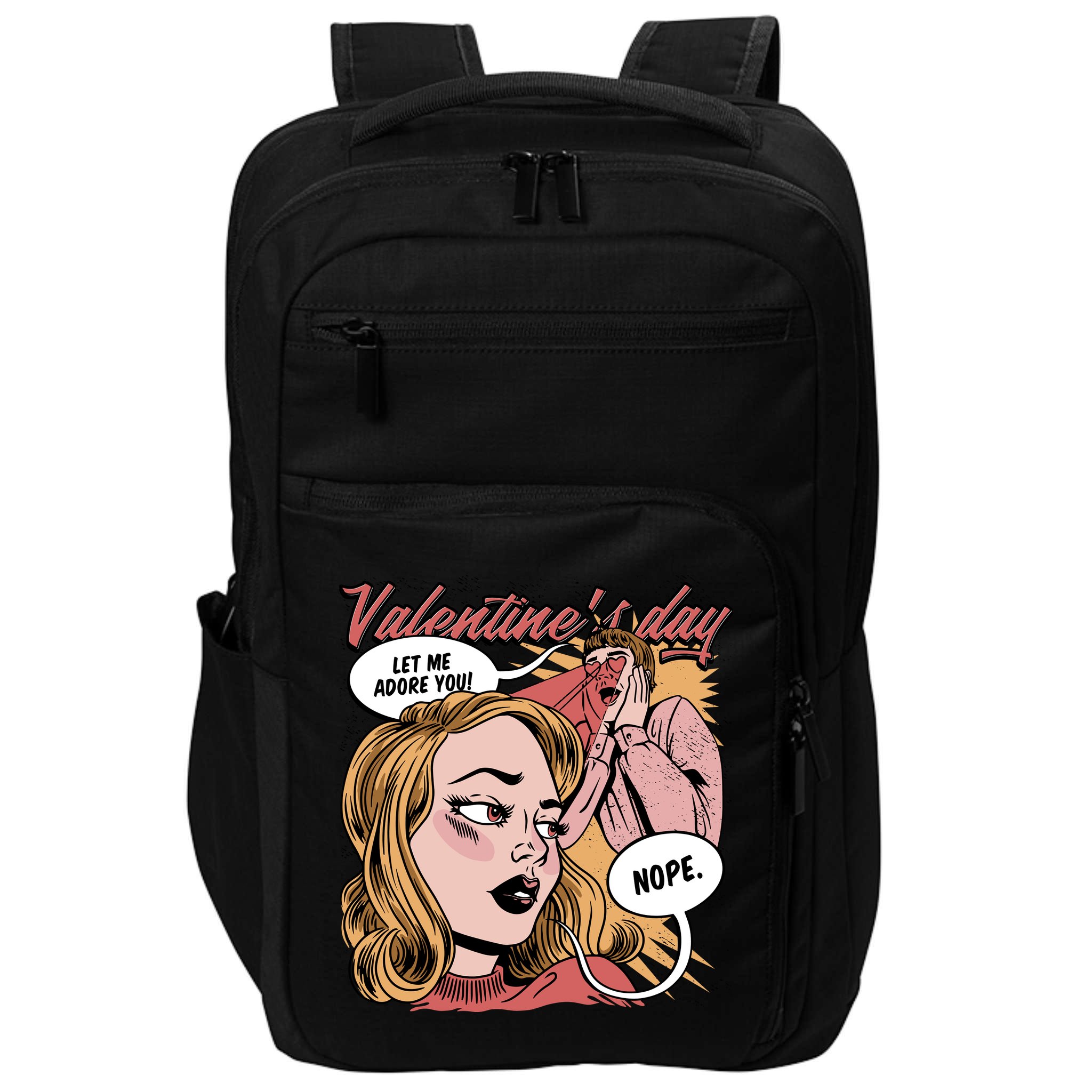 Anti Valentines Day Feminist Comic Impact Tech Backpack
