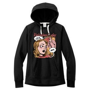 Anti Valentines Day Feminist Comic Women's Fleece Hoodie