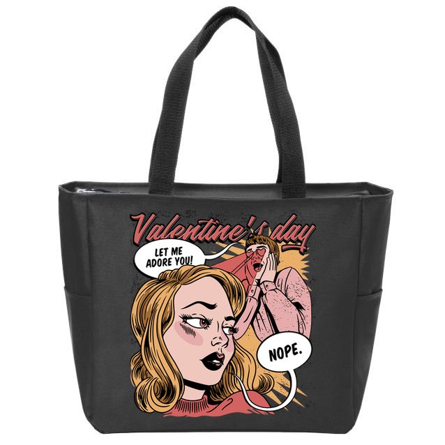 Anti Valentines Day Feminist Comic Zip Tote Bag