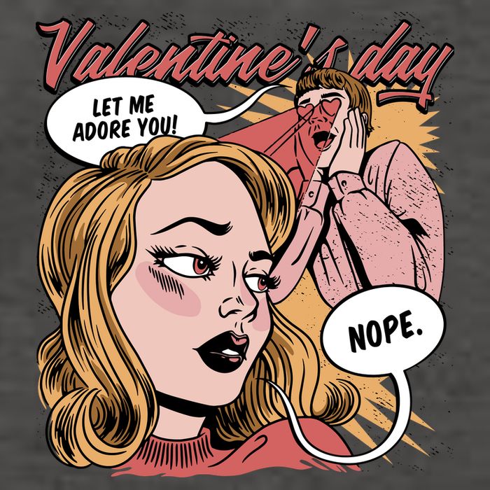 Anti Valentines Day Feminist Comic Vector Backpack