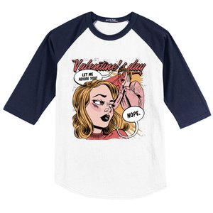 Anti Valentines Day Feminist Comic Baseball Sleeve Shirt