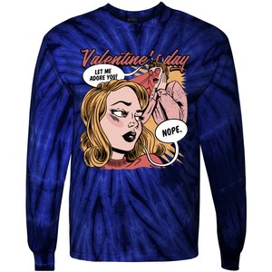 Anti Valentines Day Feminist Comic Tie-Dye Long Sleeve Shirt