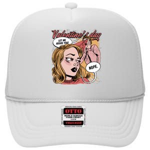 Anti Valentines Day Feminist Comic High Crown Mesh Back Trucker Hat