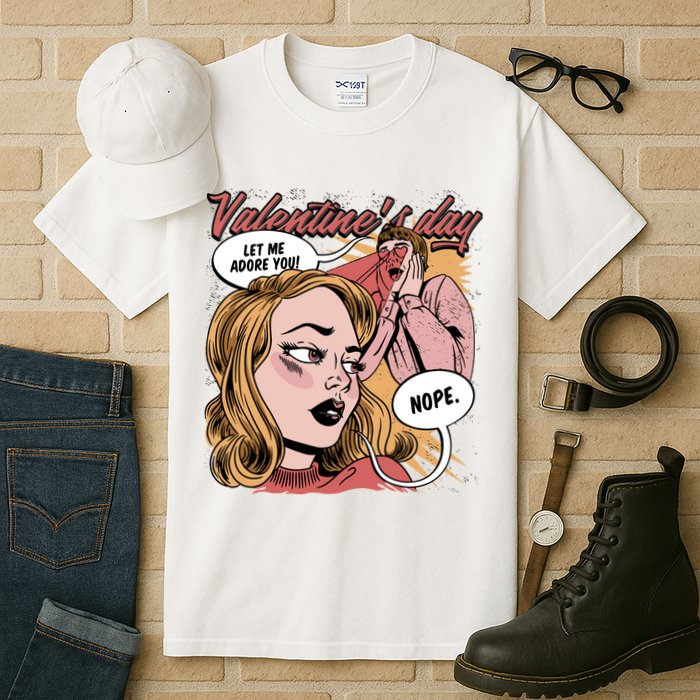 Anti Valentines Day Feminist Comic Tall T-Shirt