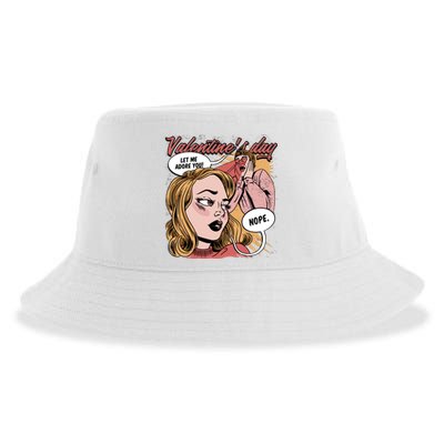 Anti Valentines Day Feminist Comic Sustainable Bucket Hat